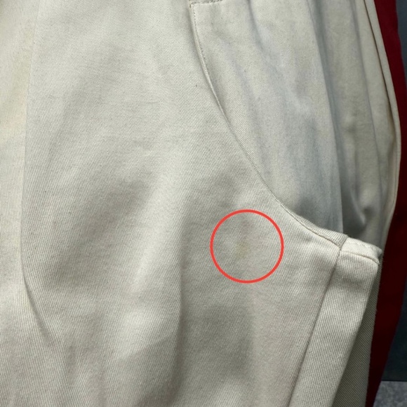 MAISON MARGIELA White Cotton Red Side Stripe High Waisted Pants - Picture 9 of 11